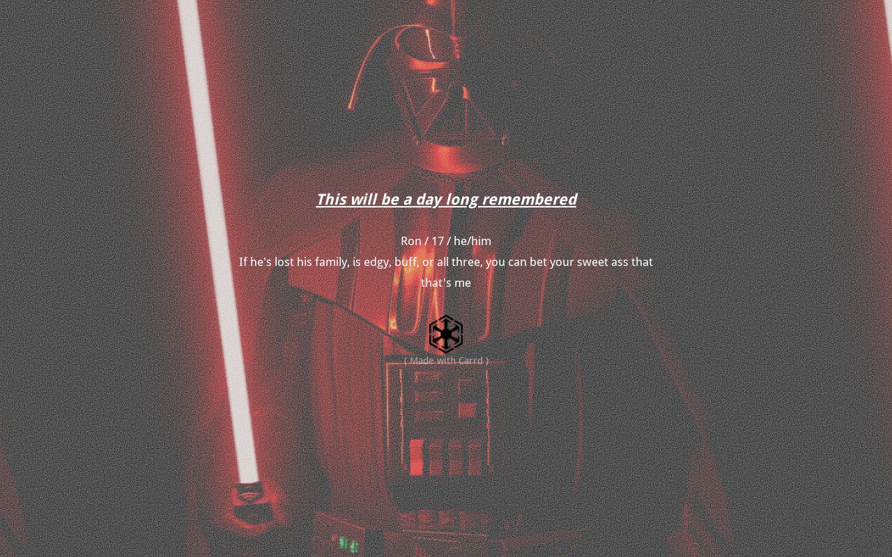 Carrd profile picture for @darth
